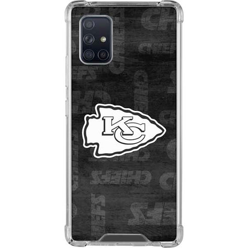 NFL Kansas City Chiefs Black & White Galaxy A71 5G Clear Case