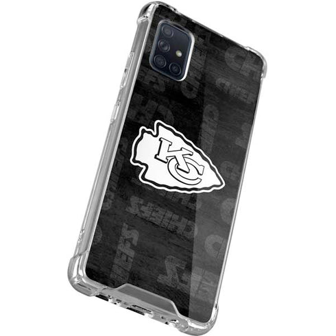 NFL Kansas City Chiefs Black & White Galaxy A71 5G Clear Case