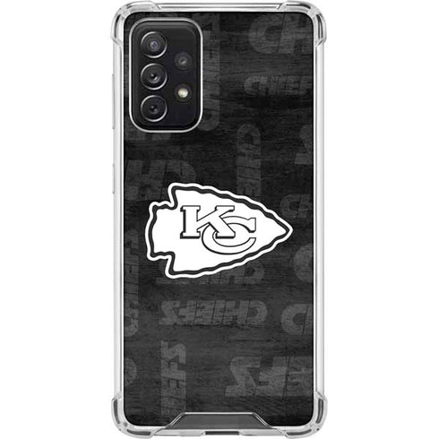 NFL Kansas City Chiefs Black & White Galaxy A72 5G Clear Case