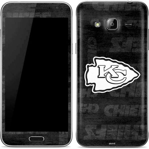 NFL Kansas City Chiefs Black & White Galaxy J3 Skin