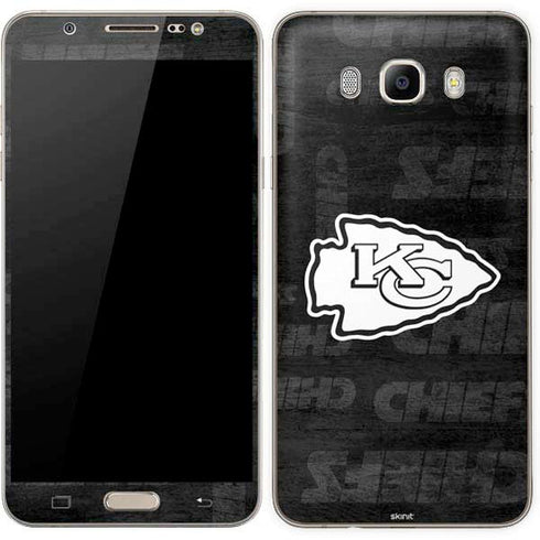 NFL Kansas City Chiefs Black & White Galaxy J7 Skin