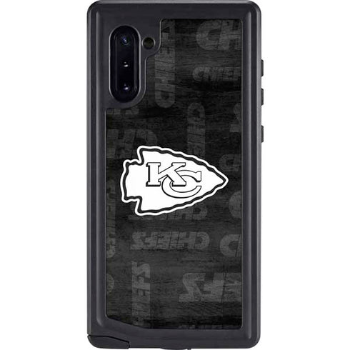 NFL Kansas City Chiefs Black & White Galaxy Note 10 Waterproof Case