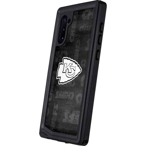 NFL Kansas City Chiefs Black & White Galaxy Note 10 Waterproof Case