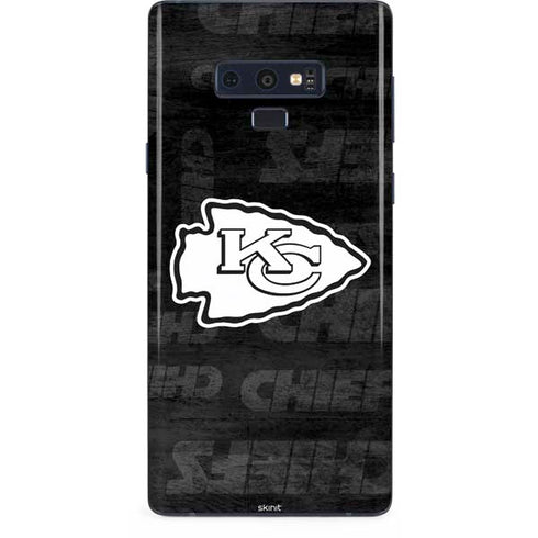 NFL Kansas City Chiefs Black & White Galaxy Note 9 Skin