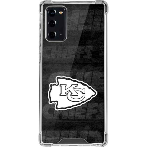 NFL Kansas City Chiefs Black & White Galaxy Note20 5G Clear Case