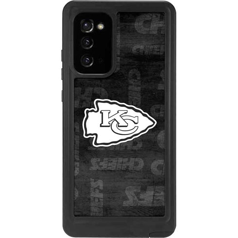 NFL Kansas City Chiefs Black & White Galaxy Note20 5G Waterproof Case