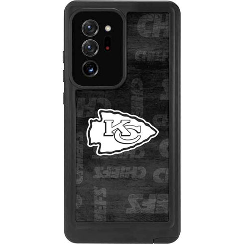NFL Kansas City Chiefs Black & White Galaxy Note20 Ultra 5G Waterproof Case