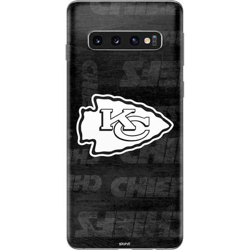 NFL Kansas City Chiefs Black & White Galaxy S10 Skin