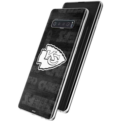 NFL Kansas City Chiefs Black & White Galaxy S10 Skin