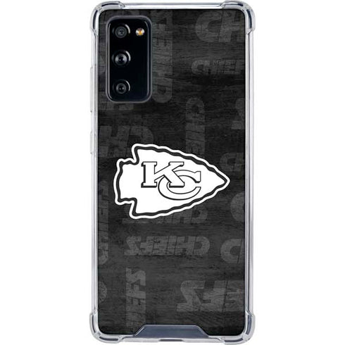 NFL Kansas City Chiefs Black & White Galaxy S20 FE Clear Case