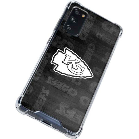 NFL Kansas City Chiefs Black & White Galaxy S20 FE Clear Case