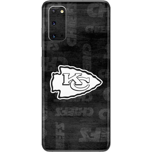NFL Kansas City Chiefs Black & White Galaxy S20 Skin