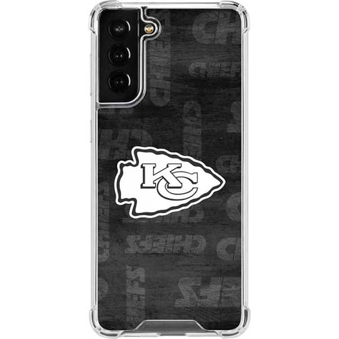 NFL Kansas City Chiefs Black & White Galaxy S21 FE Clear Case