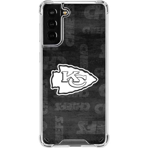 NFL Kansas City Chiefs Black & White Galaxy S21 Plus 5G Clear Case