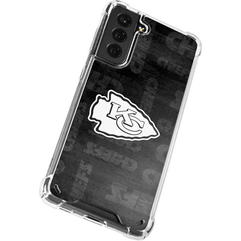 NFL Kansas City Chiefs Black & White Galaxy S21 Plus 5G Clear Case