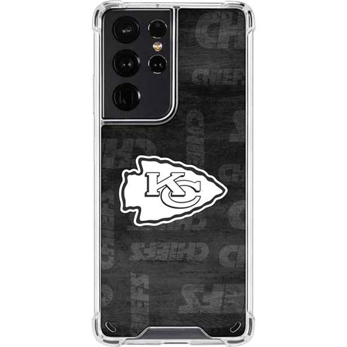 NFL Kansas City Chiefs Black & White Galaxy S21 Ultra 5G Clear Case