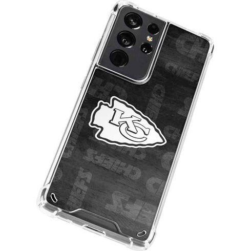 NFL Kansas City Chiefs Black & White Galaxy S21 Ultra 5G Clear Case