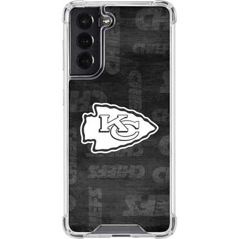 NFL Kansas City Chiefs Black & White Galaxy S22 Clear Case