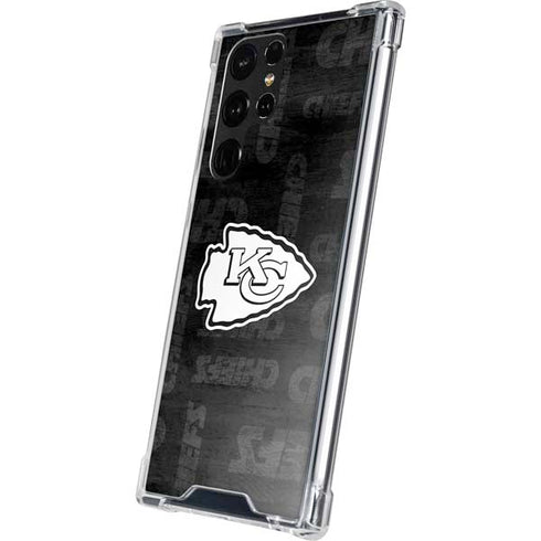 NFL Kansas City Chiefs Black & White Galaxy S22 Ultra Clear Case