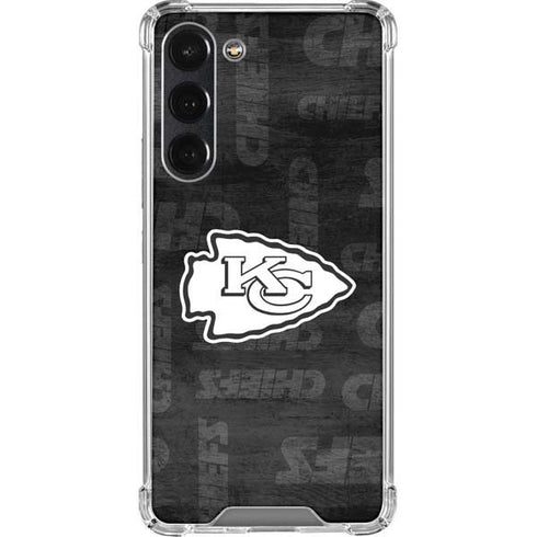 NFL Kansas City Chiefs Black & White Galaxy S23 Plus Clear Case