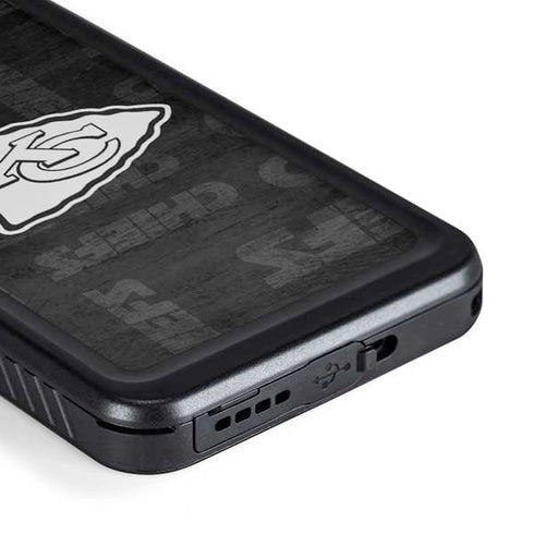 NFL Kansas City Chiefs Black & White Galaxy S23 Plus Waterproof Case