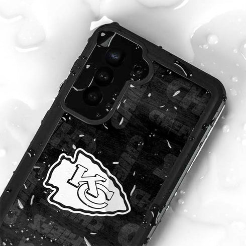 NFL Kansas City Chiefs Black & White Galaxy S23 Waterproof Case