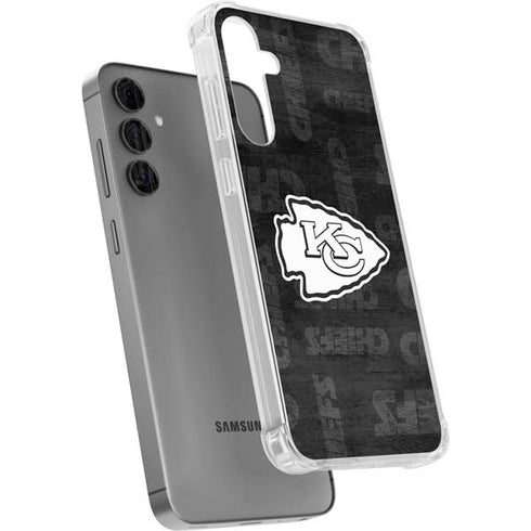 NFL Kansas City Chiefs Black & White Galaxy S24 Plus Clear Case