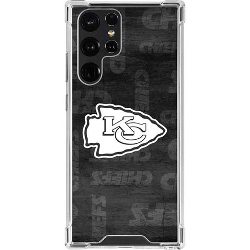 NFL Kansas City Chiefs Black & White Galaxy S24 Ultra Clear Case