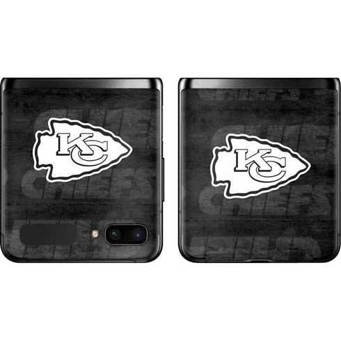 NFL Kansas City Chiefs Black & White Galaxy Z Flip Skin