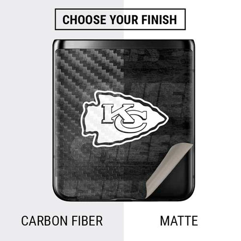 NFL Kansas City Chiefs Black & White Galaxy Z Flip Skin