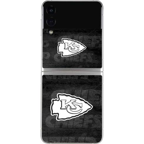 NFL Kansas City Chiefs Black & White Galaxy Z Flip3 5G Skin