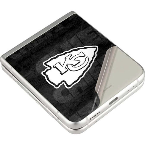 NFL Kansas City Chiefs Black & White Galaxy Z Flip3 5G Skin