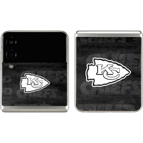 NFL Kansas City Chiefs Black & White Galaxy Z Flip3 5G Skin