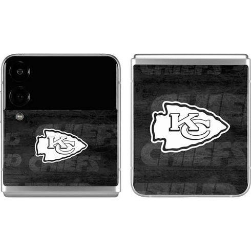 NFL Kansas City Chiefs Black & White Galaxy Z Flip4 5G Skin