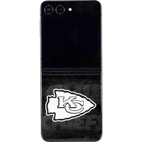 NFL Kansas City Chiefs Black & White Galaxy Z Flip5 5G Skin