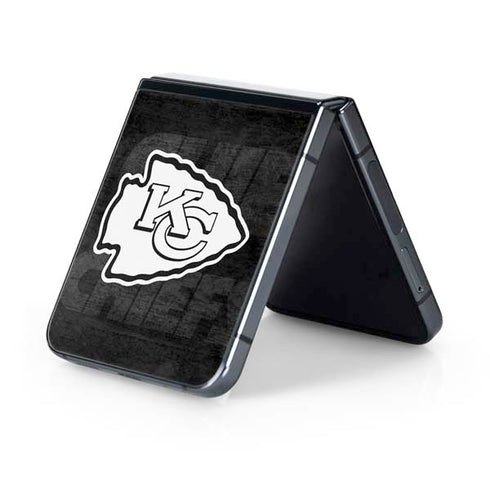 NFL Kansas City Chiefs Black & White Galaxy Z Flip5 5G Skin