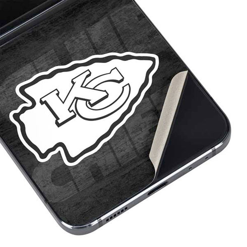 NFL Kansas City Chiefs Black & White Galaxy Z Flip5 5G Skin