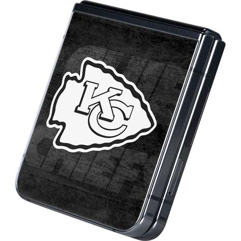 NFL Kansas City Chiefs Black & White Galaxy Z Flip5 5G Skin