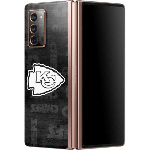 NFL Kansas City Chiefs Black & White Galaxy Z Fold2 5G Skin