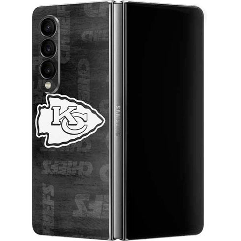 NFL Kansas City Chiefs Black & White Galaxy Z Fold4 5G Skin