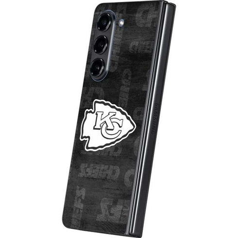 NFL Kansas City Chiefs Black & White Galaxy Z Fold5 5G Skin