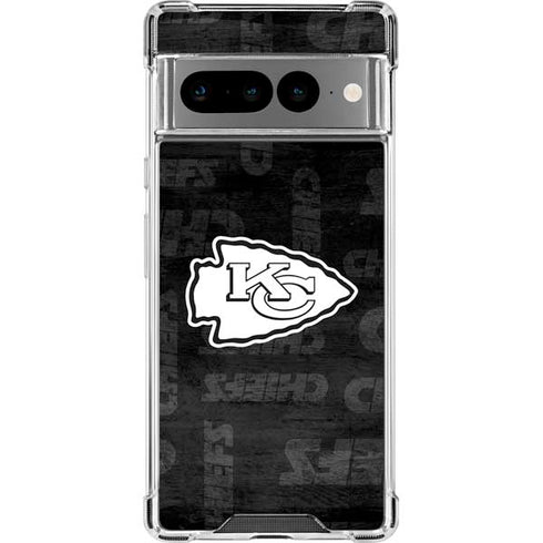 NFL Kansas City Chiefs Black & White Google Pixel 7 Pro Clear Case