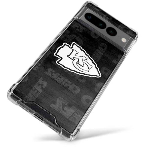 NFL Kansas City Chiefs Black & White Google Pixel 7 Pro Clear Case