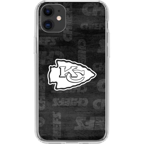 NFL Kansas City Chiefs Black & White iPhone 11 Clear Case