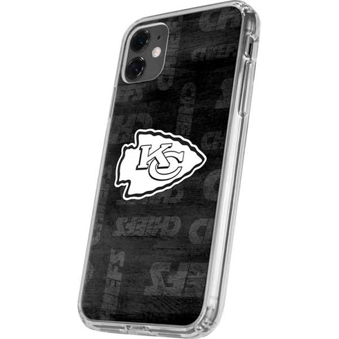 NFL Kansas City Chiefs Black & White iPhone 11 Clear Case