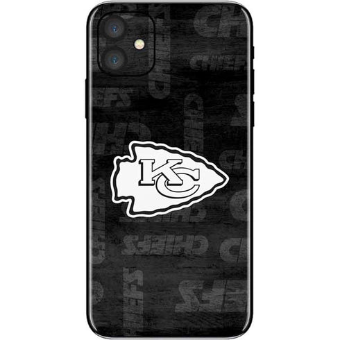 NFL Kansas City Chiefs Black & White iPhone 11 Skin