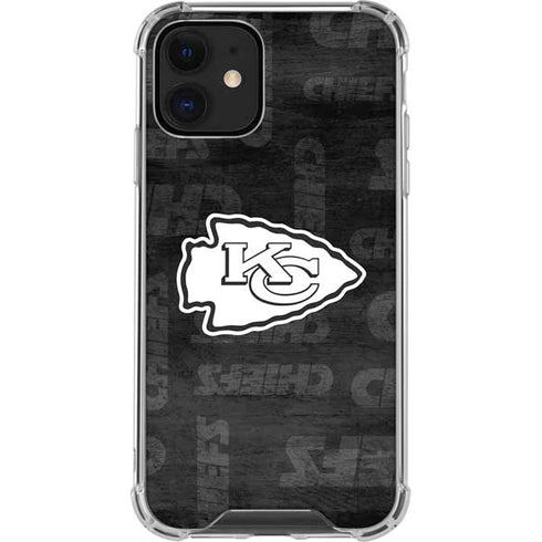 NFL Kansas City Chiefs Black & White iPhone 12 Mini Clear Case