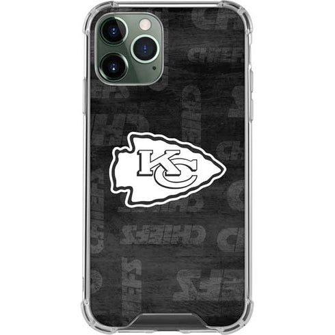 NFL Kansas City Chiefs Black & White iPhone 12 Pro Clear Case
