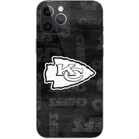 NFL Kansas City Chiefs Black & White iPhone 12 Pro Max Skin