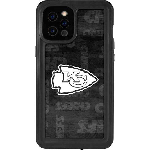 NFL Kansas City Chiefs Black & White iPhone 12 Pro Max Waterproof Case